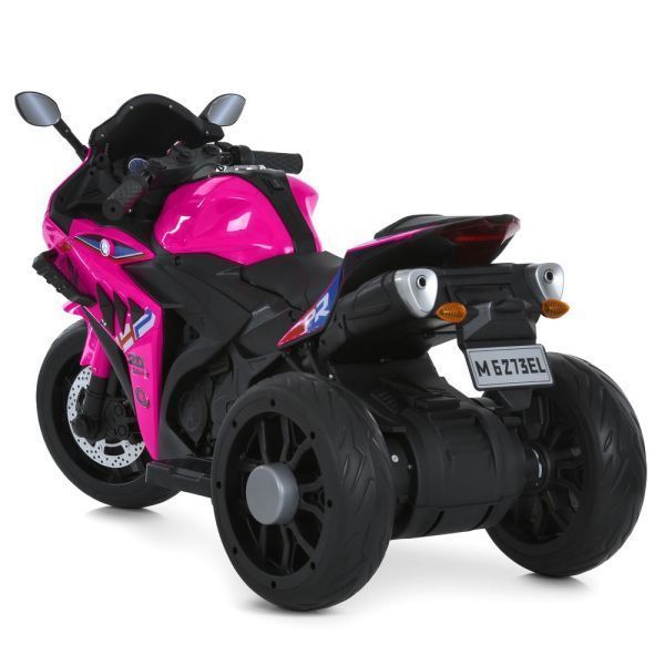 Дитячий мотоцикл BMW S1000RR M 6273EL-8 рожевий, 2 мотори по 35W, EVA, екошкіра, Bluetooth, MP3, USB mp-328506 фото
