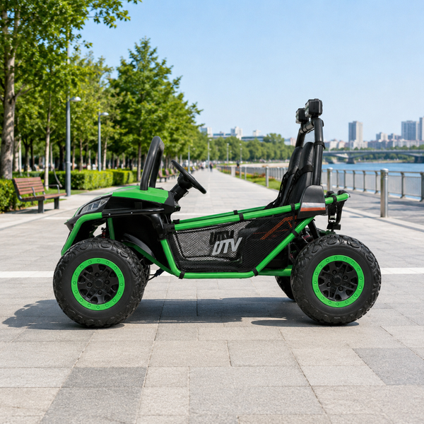 Детский электромобиль Джип Bambi M 4969EBLR-5 багги UTV Can-Am MaverickX3, двухместный, 4 мотора по 80W, EVA, кожа, Bluetooth, MP3, USB, свет, зеленый mp-335237 фото