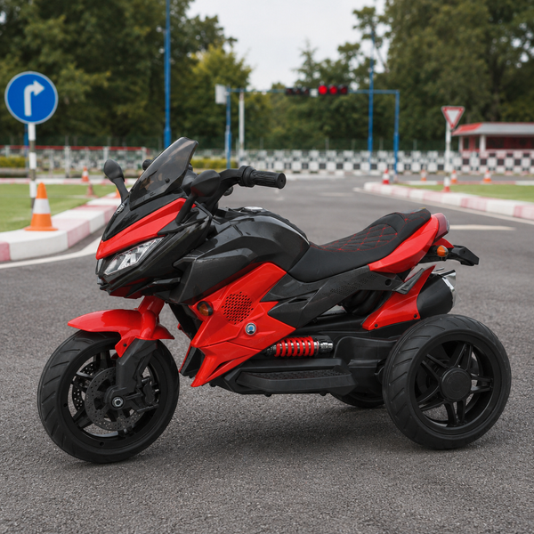 Дитячий мотоцикл BMW K1300S Bambi M 4274EL-3, червоний, 2 мотори по 35W, EVA, екошкіра, MP3, USB, TF mp-248846 фото