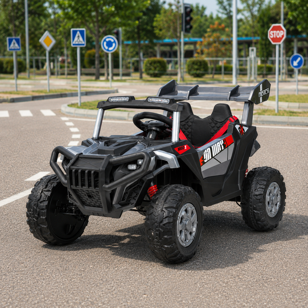 Дитячий електромобіль Джип Багги M 6347EBLRS-11, 4 мотори по 35W, MP3, Bluetooth, EVA, шкіра, сірий mp-349358 фото