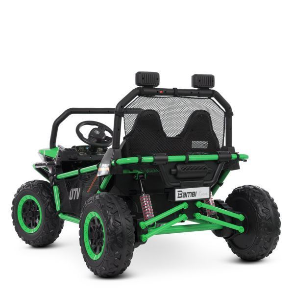 Детский электромобиль Джип Bambi M 4969EBLR-5 багги UTV Can-Am MaverickX3, двухместный, 4 мотора по 80W, EVA, кожа, Bluetooth, MP3, USB, свет, зеленый mp-335237 фото