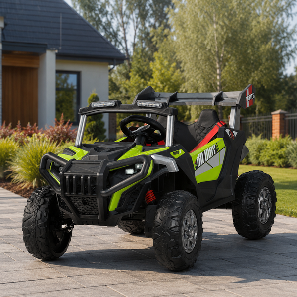 Детский электромобиль Джип Багги M 6347EBLRS-5, 4 мотора по 35W, MP3, Bluetooth, EVA, кожа, зеленый mp-349046 фото