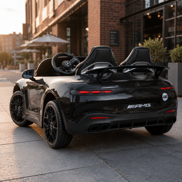 Двомісний дитячий електромобіль Mercedes-AMG GT R Roadster M 6313EBLRS-2 чорний, 4 мотори по 200W, EVA, екошкіра, MP3, Bluetooth mp-339071 фото