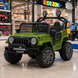 Детский электромобиль Джип Jeep Wrangler Off-Road 4x4 M 6259EBLR-10(24V) двухместный, 2 мотора по 35W, EVA, экокожа, Bluetooth, MP3, темно-зеленый mp-332322 фото 1