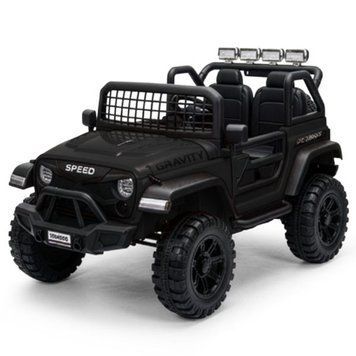 Джип M 6376EBLR-2 р/к2,4G, 1акум12V10AH, 4мотора45W, BLUETOOTH, USB, TF, EVA, музыка, свет, кожа, черный mp-349598 фото