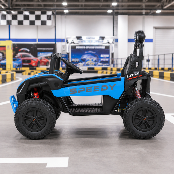 Дитячий електромобіль Джип двомісний Баггі Can-Am MaverickX3 M 6205EBLR-4, 4 мотори по 45W, EVA, екошкіра, Bluetooth, MP3, USB, синій mp-315893 фото