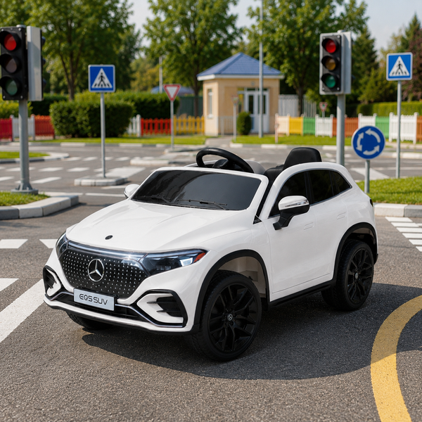 Детский электромобиль Mercedes-Benz EQS 580 4MATIC SUV M 6161EBLR-1 белый, 2 мотора по 45W, EVA, экокожа, MP3, USB, Bluetooth mp-314154 фото