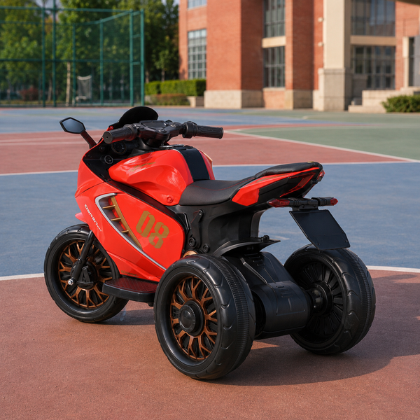 Дитячий мотоцикл Kawasaki Ninja Bambi M 5050 EL-3 червоний, 2 мотори по 25W, EVA, шкіра, MP3, USB, світло та музика mp-285655 фото