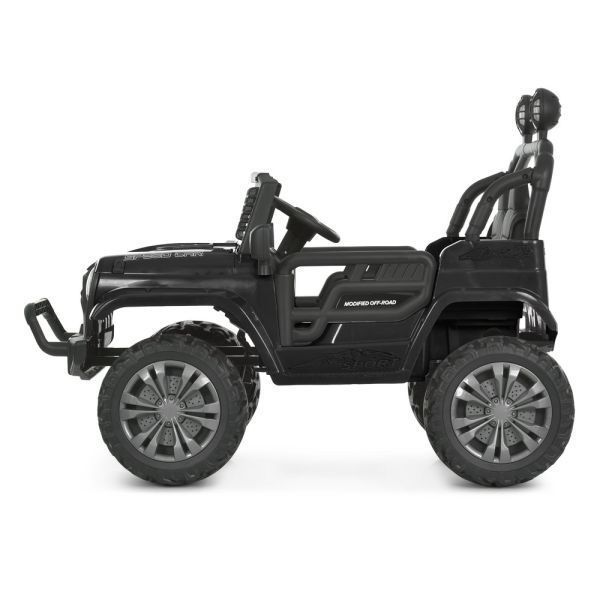 Дитячий електромобіль Джип Jeep Wrangler Off-Road 4x4 M 6259EBLR-2(24V) двомісний, 2 мотори по 35W, EVA, екошкіра, Bluetooth, MP3, чорний mp-332323 фото