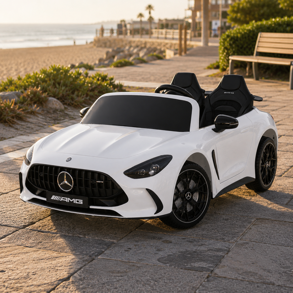 Двухместный детский электромобиль Mercedes-AMG GT R Roadster M 6315EBLR-1 белый, 2 мотора по 320W, EVA, кожа, Bluetooth, MP3 mp-340542 фото