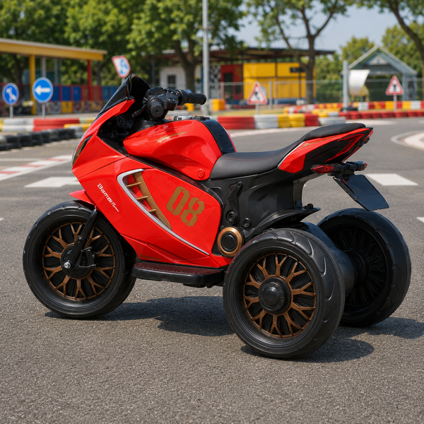 Дитячий мотоцикл Kawasaki Ninja Bambi M 5050 EL-3 червоний, 2 мотори по 25W, EVA, шкіра, MP3, USB, світло та музика mp-285655 фото