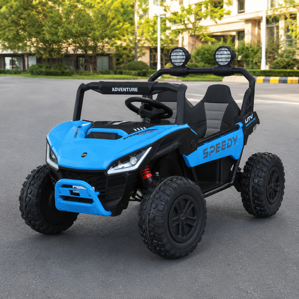 Дитячий електромобіль Джип двомісний Баггі Can-Am MaverickX3 M 6205EBLR-4, 4 мотори по 45W, EVA, екошкіра, Bluetooth, MP3, USB, синій mp-315893 фото