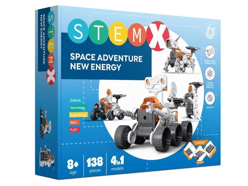 STEAM-конструктор 4 в 1 Космическое приключение StemX, работает на 3 видах энергии, 138 деталей TK0205 bab-395770 фото