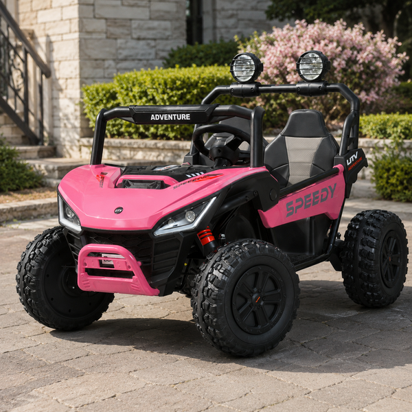 Детский электромобиль Джип двухместный Багги Can-Am MaverickX3 M 6205EBLR-8, 4 мотора по 45W, EVA, экокожа, Bluetooth, MP3, USB, розовый mp-315894 фото