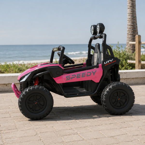 Детский электромобиль Джип двухместный Багги Can-Am MaverickX3 M 6205EBLR-8, 4 мотора по 45W, EVA, экокожа, Bluetooth, MP3, USB, розовый mp-315894 фото