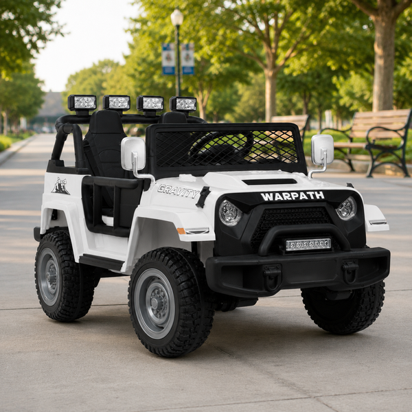 Дитячий електромобіль Джип Warpath Gravity M 6108EBLR-1 двомісний, 4 мотори по 90W, EVA, шкіра, Bluetooth, MP3, USB, FM, білий mp-313732 фото