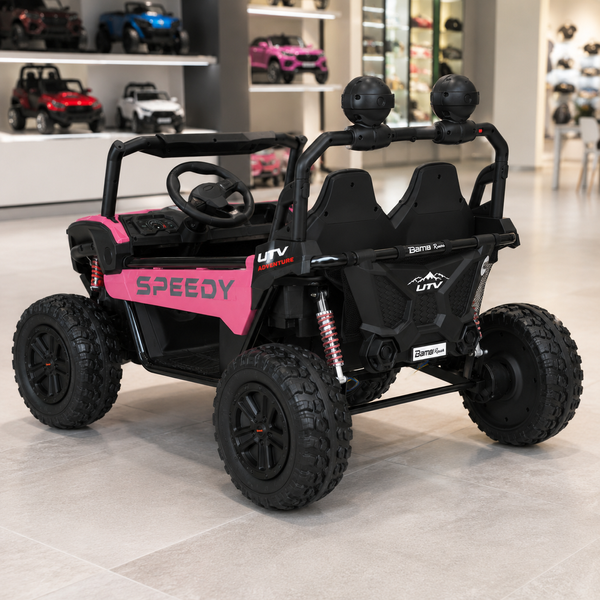 Детский электромобиль Джип двухместный Багги Can-Am MaverickX3 M 6205EBLR-8, 4 мотора по 45W, EVA, экокожа, Bluetooth, MP3, USB, розовый mp-315894 фото