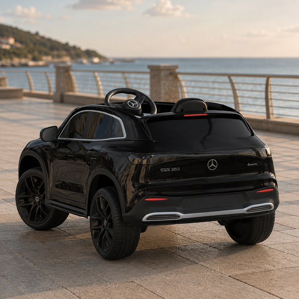 Детский электромобиль Mercedes-Benz EQS 580 4MATIC SUV M 6161EBLR-2 черный, 2 мотора по 45W, EVA, экокожа, MP3, USB, Bluetooth mp-314155 фото