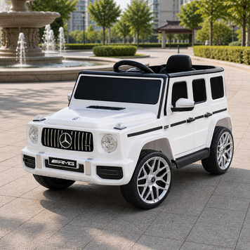 Детский электромобиль Джип Mercedes-Benz G-Class AMG G 63 M 6236EBLR-1, 2 мотора по 30W, EVA, экокожа, MP3, Bluetooth, белый mp-338989 фото