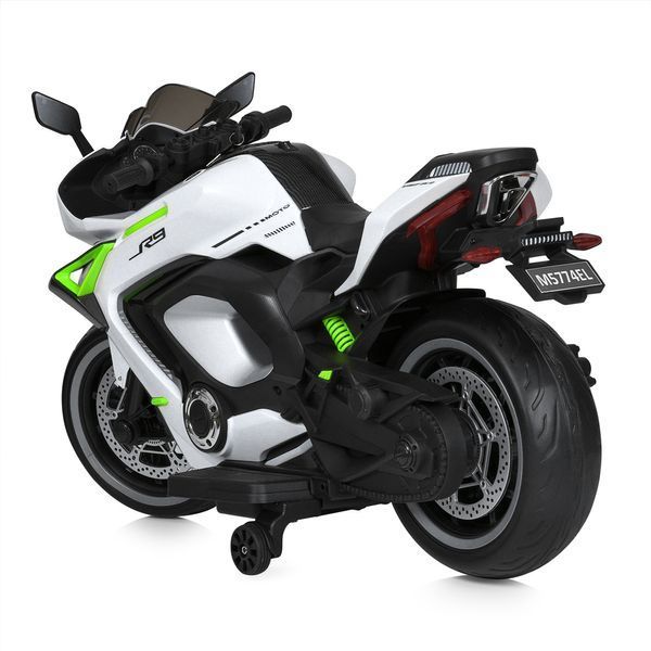 Дитячий мотоцикл Yamaha YZF-R9 / R-серія M 5774EL-1-5, 2 мотори по 45W, EVA, шкіра, MP3, USB, зелений mp-295528 фото