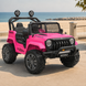 Детский электромобиль Джип Jeep Wrangler Off-Road 4x4 M 6259EBLR-8(24V) двухместный, 2 мотора по 35W, EVA, экокожа, Bluetooth, MP3, розовый mp-332325 фото 6
