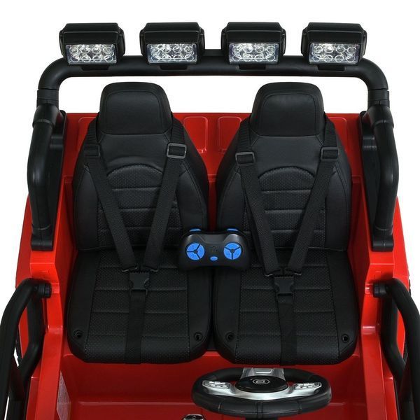 Детский электромобиль Джип Warpath Gravity M 6108EBLR-3 двухместный, 4 мотора по 90W, EVA, кожа, Bluetooth, MP3, USB, FM, красный mp-313734 фото