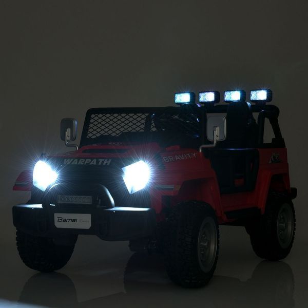 Детский электромобиль Джип Warpath Gravity M 6108EBLR-3 двухместный, 4 мотора по 90W, EVA, кожа, Bluetooth, MP3, USB, FM, красный mp-313734 фото