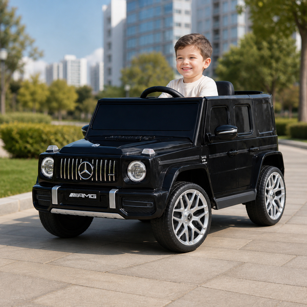 Джип дитячий електромобіль Mercedes-Benz G-Class AMG G 63 M 6236EBLRS-2 чорний, 2 мотори по 30W, EVA, шкіра, MP3, Bluetooth, автофарбування mp-338991 фото