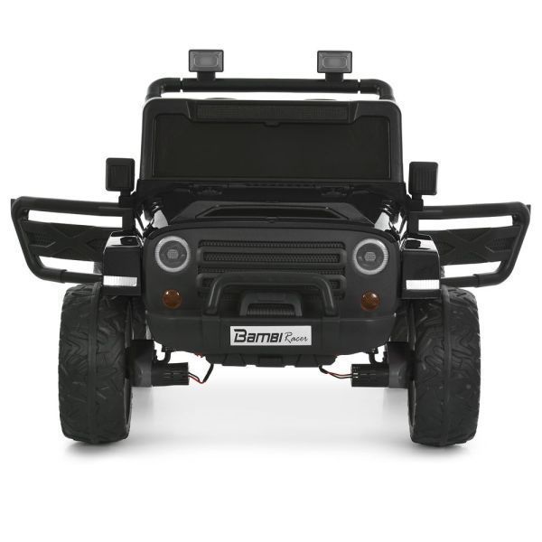 Детский электромобиль Джип Jeep Wrangler M 6287EBLR-2 двухместный черный, 4 мотора по 45W, EVA, кожа, Bluetooth mp-332326 фото