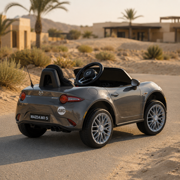 Детский электромобиль Mazda MX-5 M 5846EBLRS-11 серый, 4 мотора по 25W, EVA, кожа, Bluetooth, MP3 mp-313661 фото