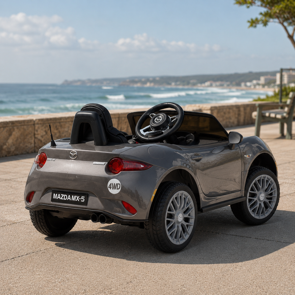 Детский электромобиль Mazda MX-5 M 5846EBLRS-11 серый, 4 мотора по 25W, EVA, кожа, Bluetooth, MP3 mp-313661 фото