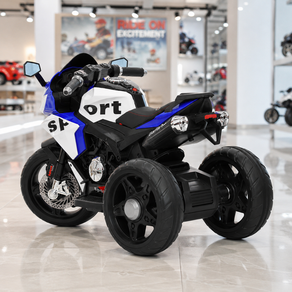 Дитячий мотоцикл Kawasaki Ninja M 6267EL-4 синій, 2 мотори по 35W, EVA, шкіра, Bluetooth mp-332334 фото