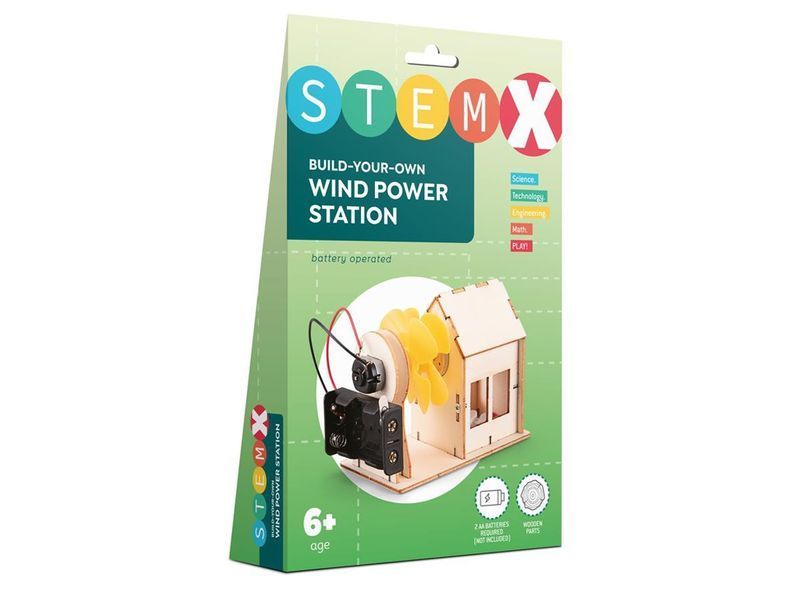 Учебный конструктор Ветряная электростанция StemX, деревянный 7078457 bab-395783 фото