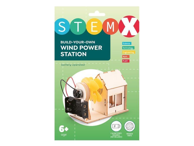 Учебный конструктор Ветряная электростанция StemX, деревянный 7078457 bab-395783 фото