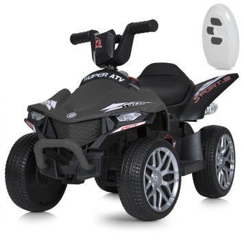 Квадроцикл M 5730ELR-11 на радиоуправлении, 2мотори25W, 1акум12V7AH, муз,світло, MP3, USB, EVA, TF, шкіра, сірий mp-336474 фото