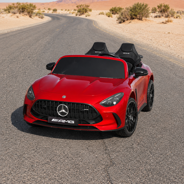 Дитячий електромобіль Mercedes-AMG GT R Roadster M 6313EBLRS-3, двомісний, 4 мотори по 200W, EVA, шкіра, Bluetooth, MP3, червоний автофарбування mp-340762 фото