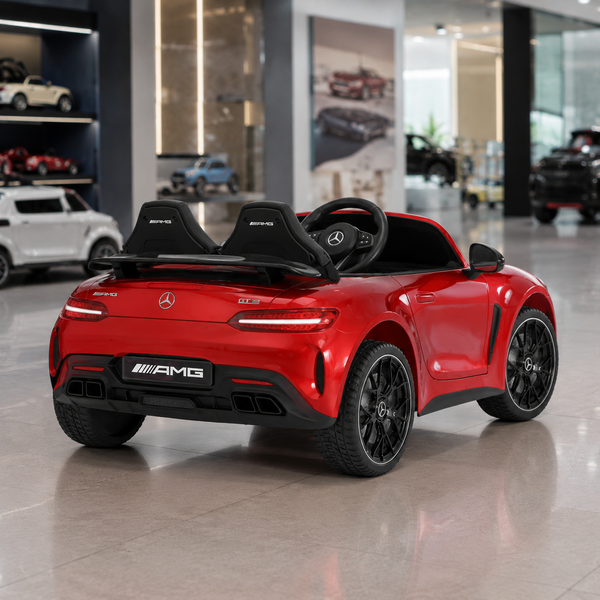 Дитячий електромобіль Mercedes-AMG GT R Roadster M 6313EBLRS-3, двомісний, 4 мотори по 200W, EVA, шкіра, Bluetooth, MP3, червоний автофарбування mp-340762 фото