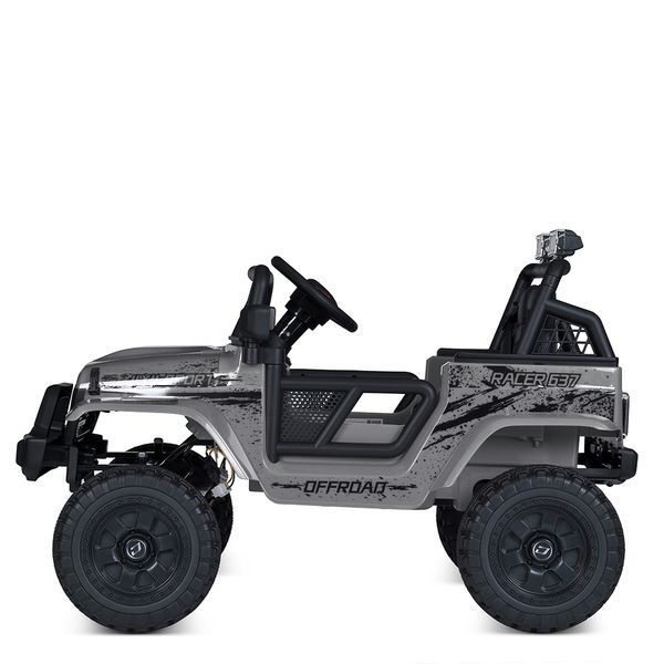 Джип M 5991EBLR-11 24V 1шт 2, 4G, 1аккум24V5AH, 4мотора50W, BLUETOOTH, USB, TF, EVA, музыка, свет, шкіра, сірий mp-305698 фото