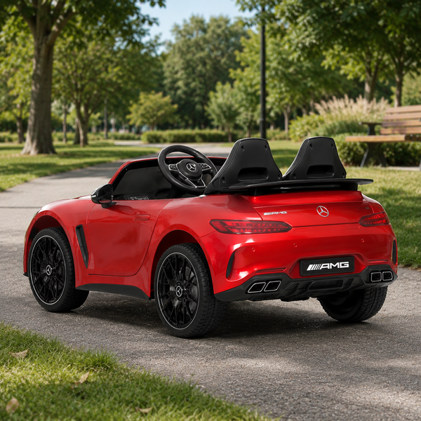 Дитячий електромобіль Mercedes-AMG GT R Roadster M 6313EBLRS-3, двомісний, 4 мотори по 200W, EVA, шкіра, Bluetooth, MP3, червоний автофарбування mp-340762 фото