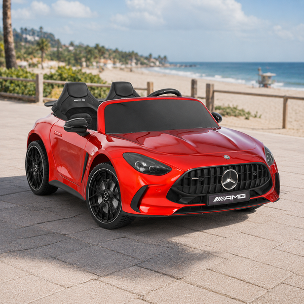 Дитячий електромобіль Mercedes-AMG GT R Roadster M 6313EBLRS-3, двомісний, 4 мотори по 200W, EVA, шкіра, Bluetooth, MP3, червоний автофарбування mp-340762 фото