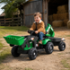 Трактор Ford-New Holland навантажувач з ковшем і екскаватором M 6027EBLR-5 зелений, 2 мотори по 25W, EVA, екошкіра, MP3, USB, Bluetooth, з причепом і пультом mp-340519 фото 4