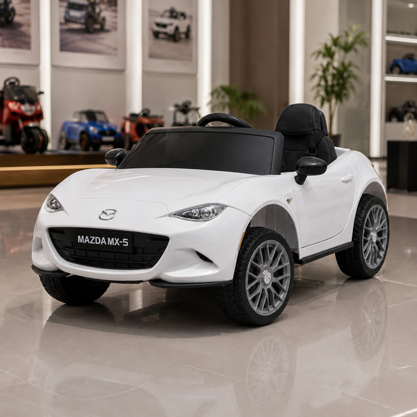 Дитячий електромобіль Mazda MX-5 M 5846EBLR-1 білий, 4 мотори по 25W, EVA, екошкіра, MP3, USB, TF, Bluetooth mp-313658 фото