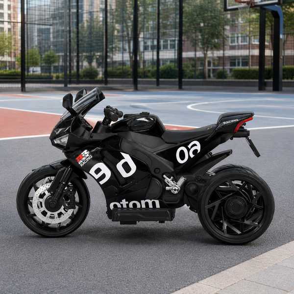Дитячий мотоцикл Aprilia RS 660 RSV4 M 6265EL-2 чорний, 2 мотори по 35W, EVA, шкіра, Bluetooth, USB, TF mp-320518 фото