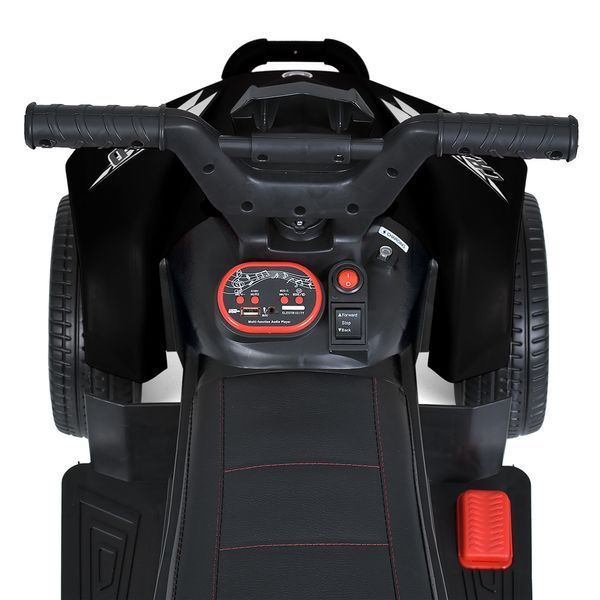 Квадроцикл M 5730EL-2 2мотори*25W, 1акум12V7AH, муз, свет, MP3, USB, EVA, шкіра, чорний mp-291081 фото