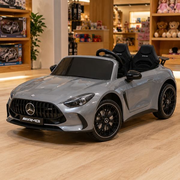 Дитячий електромобіль Mercedes-AMG GT R Roadster M 6313EBLRS-11 сірий двомісний, 4 мотори по 200W, EVA, екошкіра, Bluetooth, MP3, автопофарбування mp-340928 фото