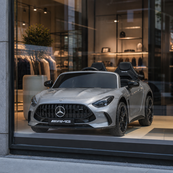 Дитячий електромобіль Mercedes-AMG GT R Roadster M 6313EBLRS-11 сірий двомісний, 4 мотори по 200W, EVA, екошкіра, Bluetooth, MP3, автопофарбування mp-340928 фото