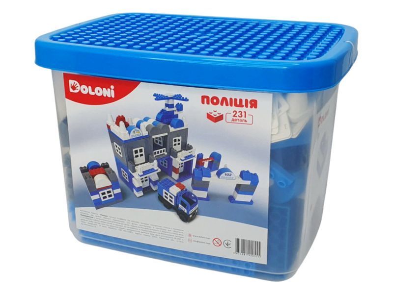 Конструктор блоковий Поліція 231 деталь, у пластиковому боксі, Doloni Toys 013888/02 bab-964420 фото