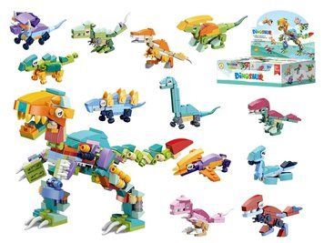 Конструктор динозаври 12 в 1 Dinosaur 41 деталь, збірка моделей, міні-блоки (ціна за 1шт) SM195B bab-389735 фото