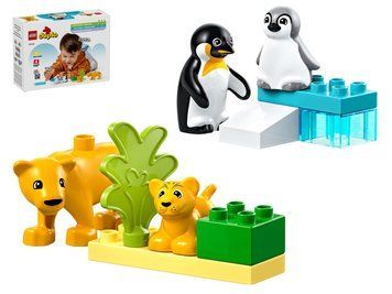 Конструктор LEGO DUPLO Town Семейства диких животных: Пингвины и львы, 10 деталей 10442 bab-395888 фото