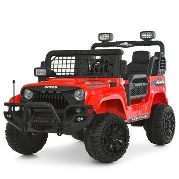 Детский электромобиль Джип Jeep Wrangler M 6270EBLR-3 двухместный, 2 мотора по 45W, EVA, кожа, MP3, USB, Bluetooth, красный mp-332982 фото